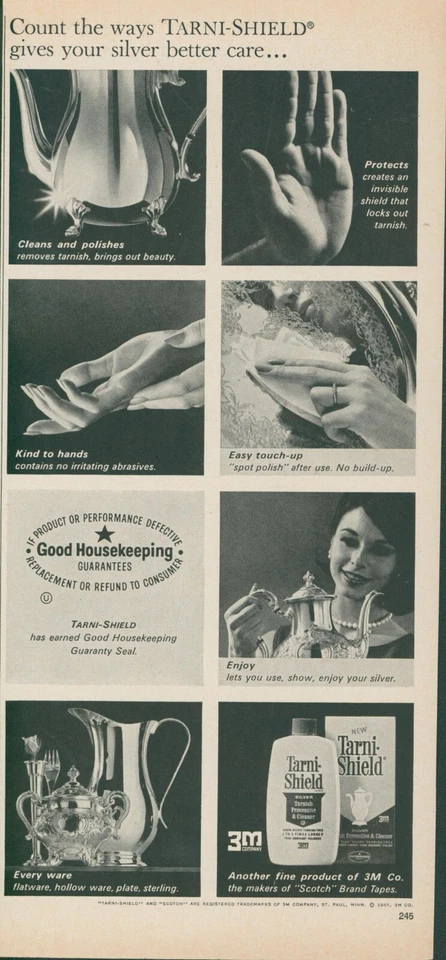 Tarni Shield Better Care 1965 jarra plateada 3M retoque manual anuncio impreso de colección GH2 Foto 1 de 1
