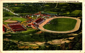 Fairgrounds & Racetrack, Cumberland, Maryland postcard. Posted 1947 - Picture 1 of 2