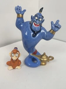Figura de cerámica Disney Aladdin Genie + Abu 7 pulgadas Japón excelente estado - Imagen 1 de 7