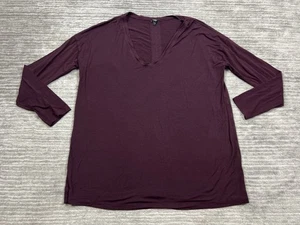 Express Top Womens Medium Red Long Sleeve Relaxed Rayon Blend - Picture 1 of 14