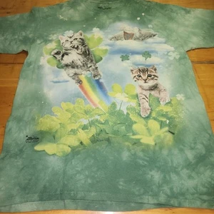 T-shirt classica cotone The Mountain taglia L verde fata irlandese gattini - Foto 1 di 5