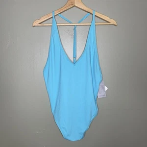Costume intero Nordstrom donna nuoto medio VYB blu turchese schiena a Y - Foto 1 di 4