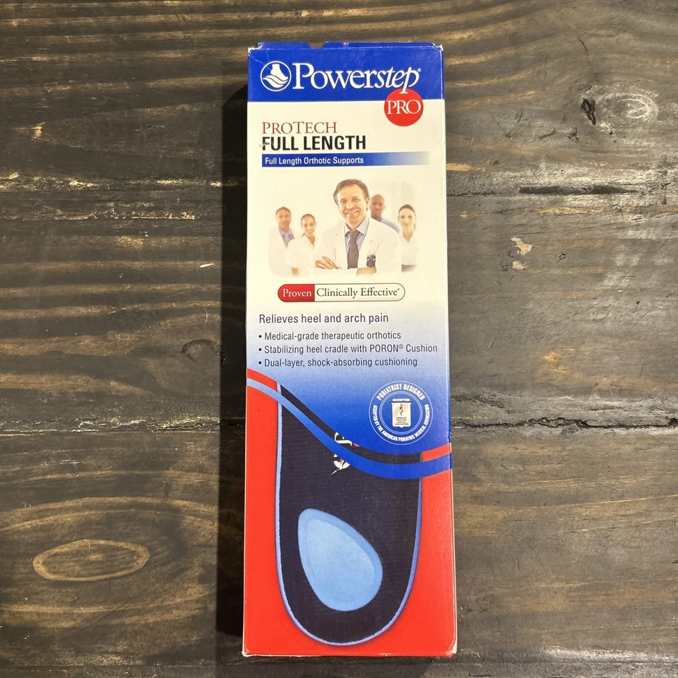 Powerstep Pro Protech Full Length Orthotics Size H Mens 11 11.5