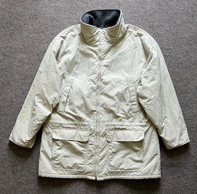 Vintage LL Bean Beige High Neck Parka Coat Jacket Fleece Lined USA Made Mens XL - Image 1 of 4