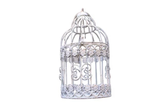 Dekokäfig Shabby Chic Weiß Vintage Landhausstil Dekoration Tischdeko - Bild 1 von 4