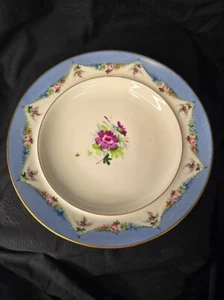 Porcelain soup bowl 9inch floral blue pattern set of 6 - Picture 1 of 8