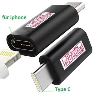 Schwarz - IOS auf USB C Adapter 8-Pin zu Typ C Stecker IPhone Schnell Lade - Bild 1 von 9