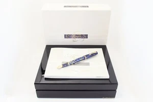 OMAS Lucens Omaggio Armando Simoni Blue Limited Edition 18K M Goldfeder Box - Picture 1 of 7
