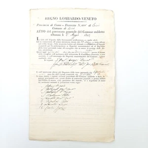 Acto Del Convocado General Del Municipio De Brivio Como - Reino Lombardo Veneto - Picture 1 of 3