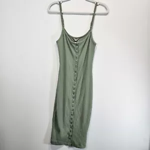 GUESS Womens Kandy Ribbed Tank Dress Green Size Small - Picture 1 of 6