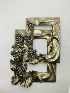 Vintage Set of 2 Frame Grape Leaf ,brass silver plate/ mirror frame Without Back - Picture 1 of 10