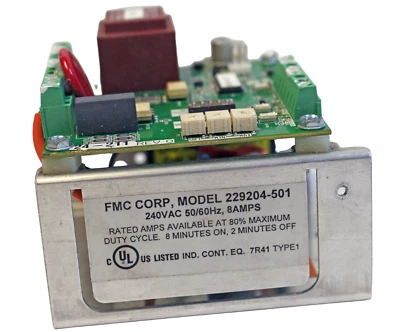 FMC Controller 229204-501 240VAC 50/60Hz 8Amps Rated @80% Max Duty Cycle 8 Min o - Image 1 of 4