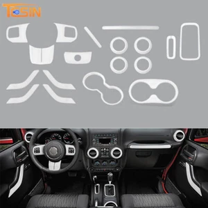 Full Set Interior Decor Accessories Trim Kit For Jeep Wrangler JK 11-17 White 18 - Picture 1 of 7