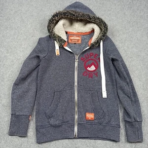 Superdry Womens Zip Hoodie Size S Grey Jumper Cardigan Mountain-High Small - Picture 1 of 12