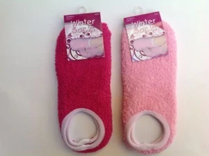 Women Winter Slipper Socks Cozy Soft Thick Size 9-11 Pink NEW - Picture 1 of 5