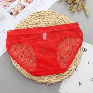 Women's  Seamless Briefs Underwear New Seductive Sexy Sheer Mesh Cotton Lace - Picture 1 of 20