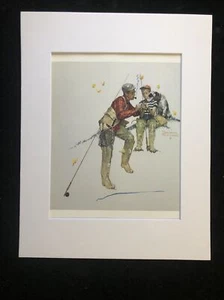 Norman Rockwell "Trout Dinner" Father/Son Fishing - Matted Art Print - Picture 1 of 4