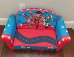 DISNEY MARSHMALLOW COUCH TOY STORY 4 BLUE/RED SOFA BED CHAIR NAP TIME PREOWNED  - Picture 1 of 8