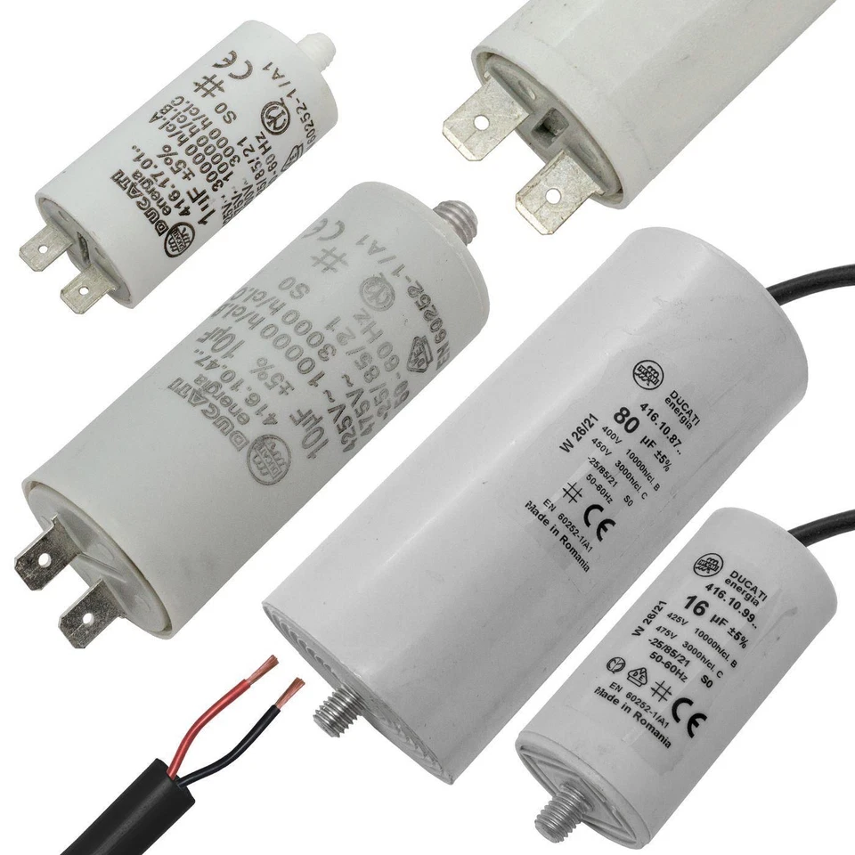 Anlaufkondensator Motorkondensator 1µF - 100µF 450V Ducati Kunststoffgehäuse - Bild 1 von 1