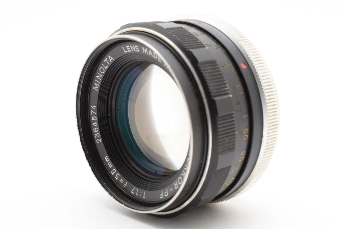 Minolta Rokkor PF 55mm Focal Camera Lenses f/1.7 Maximum Aperture