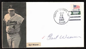 1969 EARL WEAVER Signed FDC Baseball Cachet Autograph Auto Baltimore Orioles HOF - Picture 1 of 2