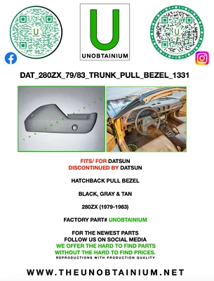 SE ADAPTA/PARA DATSUN 280ZX 1979-1983 HATCHBACK TIRADOR BISEL Foto 1 de 3