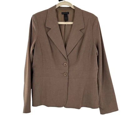 Preswick & Moore Womens Brown Blazer Size 14 Stretch Peplum Hem Office Academia - Image 1 of 4