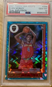 Evan Mobley 234 TEAL EXPLOSION ROOKIE 2021-22 Panini NBA Hoops PSA 10 gema - Imagen 1 de 1