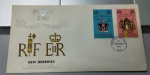 UK 1977 NEW HEBRIDES Queen Elizabeth II QE2 Coronation Silver Jubilee Stamp FDC - Picture 1 of 7