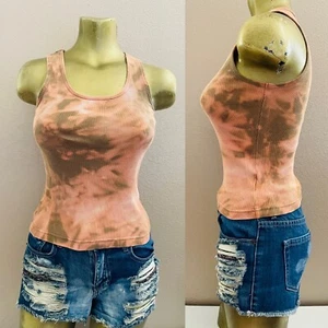 Cute Little Y2K Tie-Dyed Ribbed TANK TOP S - Picture 1 of 10