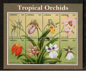 Liberia 2001 - Tropical Orchids Flowers - Sheet of 8 Stamps - MNH - Picture 1 of 1