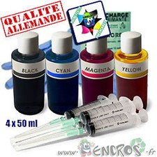 Recharge Kit Encre 4x50ML Couleurs universelles pour HP