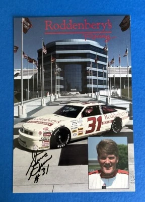 STEVE GRISSOM Signed #31 Oldsmobile Hero Post / Team Promo card NASCAR Racing - Image 1 of 2