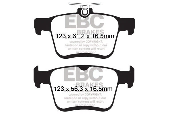EBC Yellowstuff Rear Brake Pads for VW Golf Mk7 1.4 Turbo (150 BHP) (2014 > 17) - Image 1 of 1