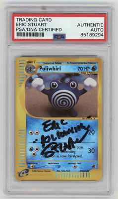 PSA Signed Eric Stuart Poliwhirl Reverse Holo 89/165 Expedition Uncommon - Image 1 of 2