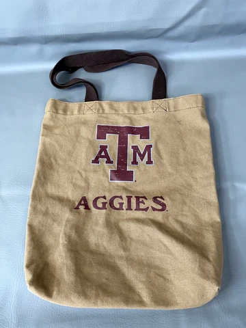 Texas A&M Aggies Canvas Tote Back Light Brown Cover