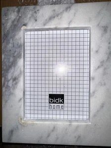 BIDK Home Picture Photo Frame 5x7, Eclectic Bone Faux Marble White Grey Swirl - Picture 1 of 4