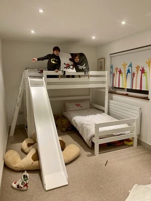 Double Bunk Beds With Slide And Separate Shelves + Mattress - Image 1 of 4