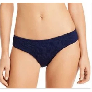 PEIXOTO Smocked Bikini Bottom in Navy Blue Shimmer Swimwear Size M - Picture 1 of 6