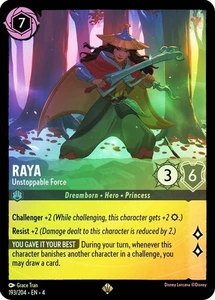 Cold Foil RAYA UNSTOPPABLE FORCE 1x Rare Disney Lorcana NM - Picture 1 of 1