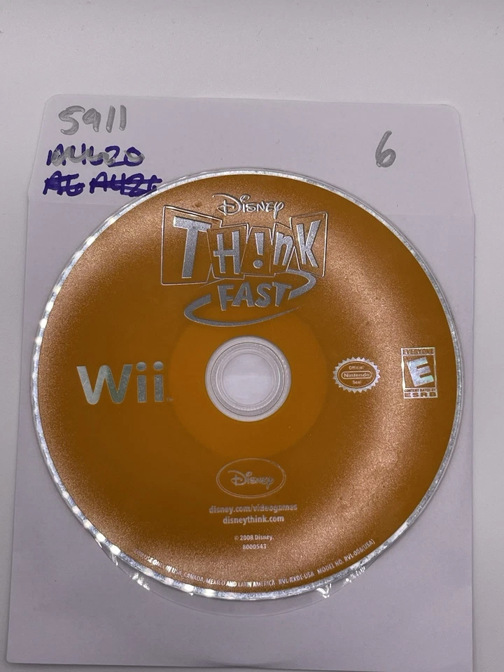 Disney Think Fast (Nintendo Wii, 2008) NO TRACKING - DISC ONLY 5911 - Image 1 of 1