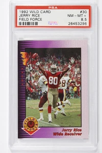 1992 Wild Card Field Force Jerry Rice #30 PSA 8.5 NM-MT+ - Picture 1 of 2