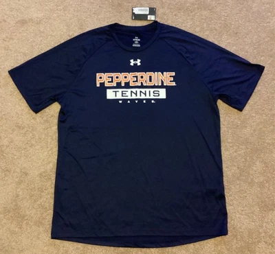 NEW Authentic Pepperdine University Waves TENNIS Team Under Armour Blue Shirt XL - Image 1 of 2