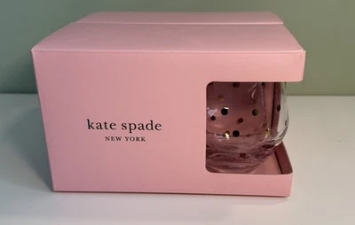 Juego de 4 copas de vino Kate Spade para Lenox 'Larabee' punto dorado 12 oz sin tallo ¡NUEVO! Foto 1 de 4