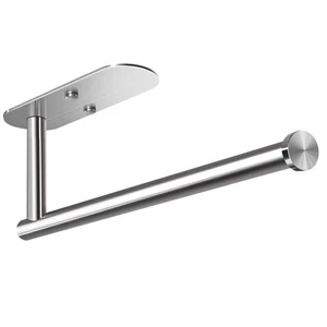 Adhesive Paper Towel Holder Under Cabinet Wall Mount for Kitchen Stainless Steel - Picture 1 of 5