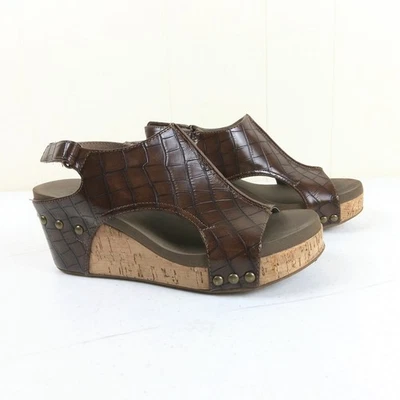 Sandalias Boutique by Corkys Carley para mujer con tachuelas talla 7 marrón con cuña Foto 1 de 4