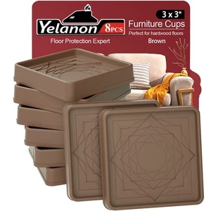 Furniture Coasters,8 Pcs 3” Furniture Caster Cups - Non Slip Furniture Pads H... - Picture 1 of 7
