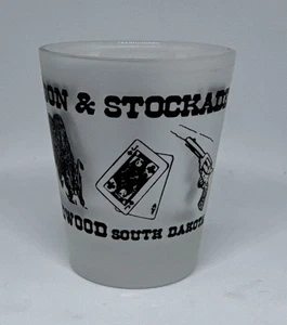 Vintage Buffalo Saloon & Stockade Shot Glass Deadwood South Dakota - Frosted - Picture 1 of 7