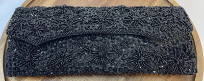 Vintage Sequin Beaded Evening Handbag Clutch Purse Handmade Hong Kong Old Money - Image 1 of 4