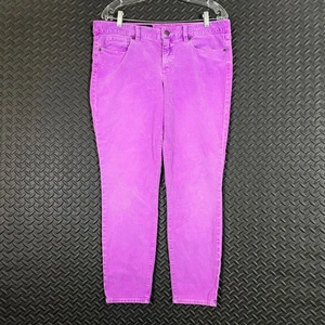 J. Crew Purple Corduroy Toothpick Ankle Skinny Mid Rise Pants Women's Size 32 - Picture 1 of 9